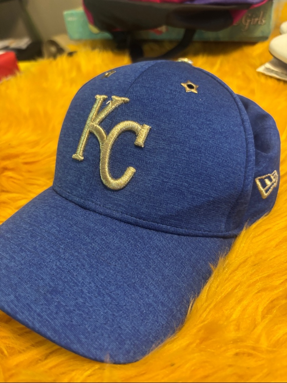 KC Embroidered 39Thirty Baseball Cap - Blue ML Adult size